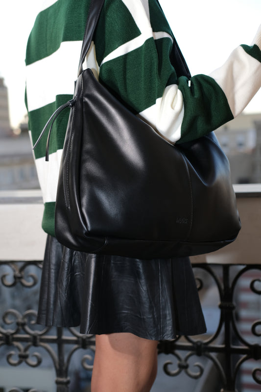 Viona tote bag in black ( Leather )