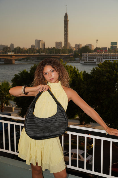 Soli Woven Bag in Black