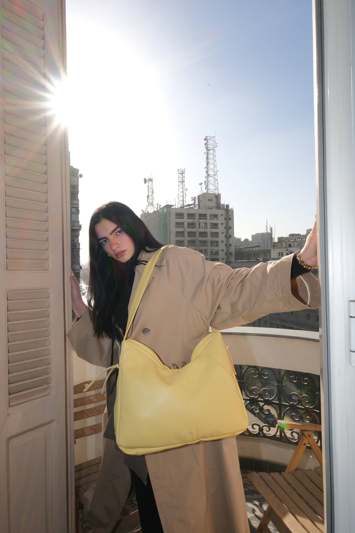 Viona tote bag in butter yellow