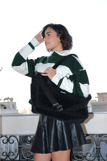 Muse puffer bag in deep black