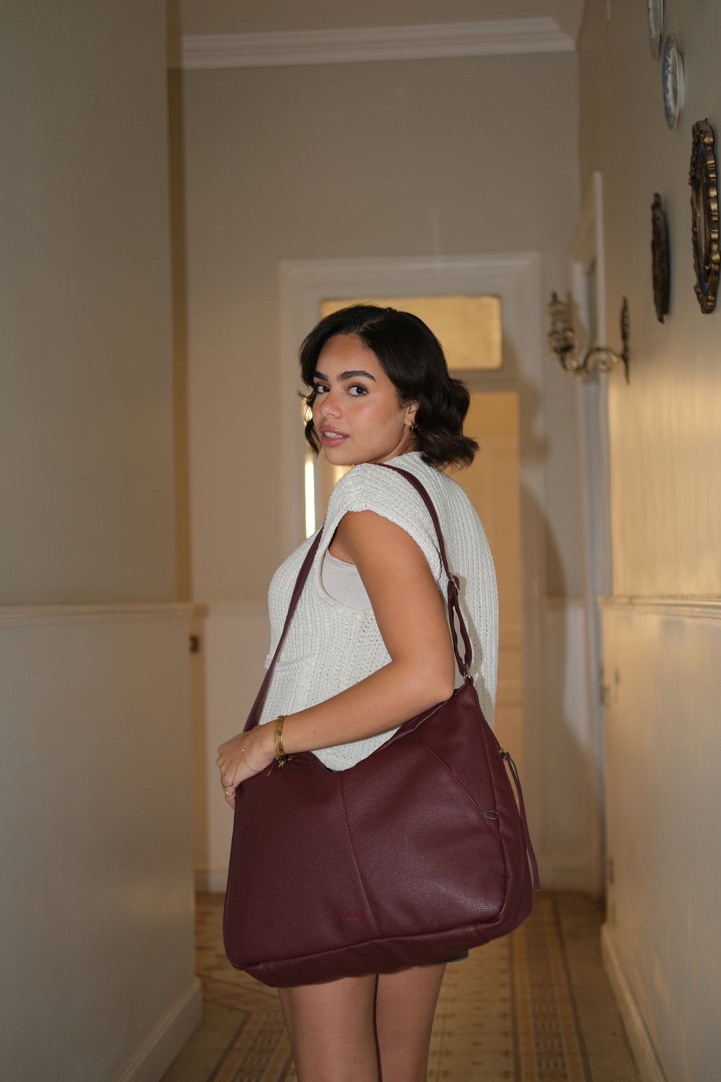 Viona tote bag in Burgundy