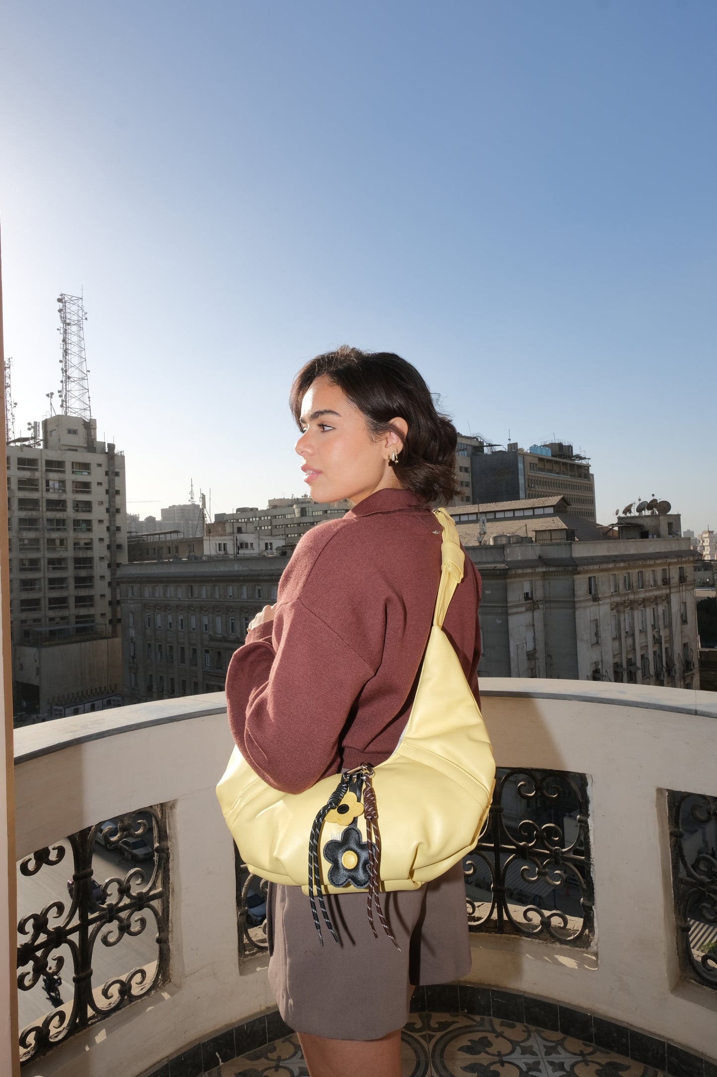 The mini croissant bag in butter yellow