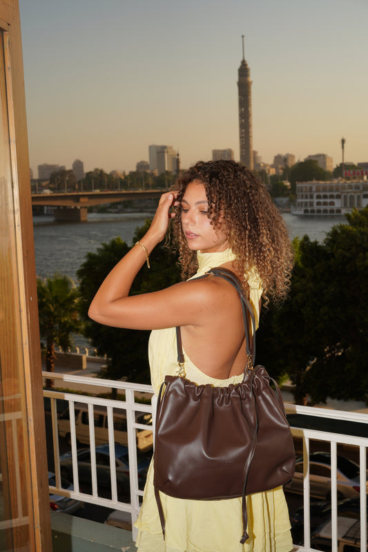 Amare Drawstring Bag In Brown