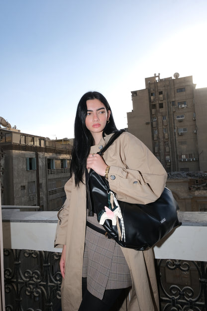 The croissant bag in midnight( Leather )