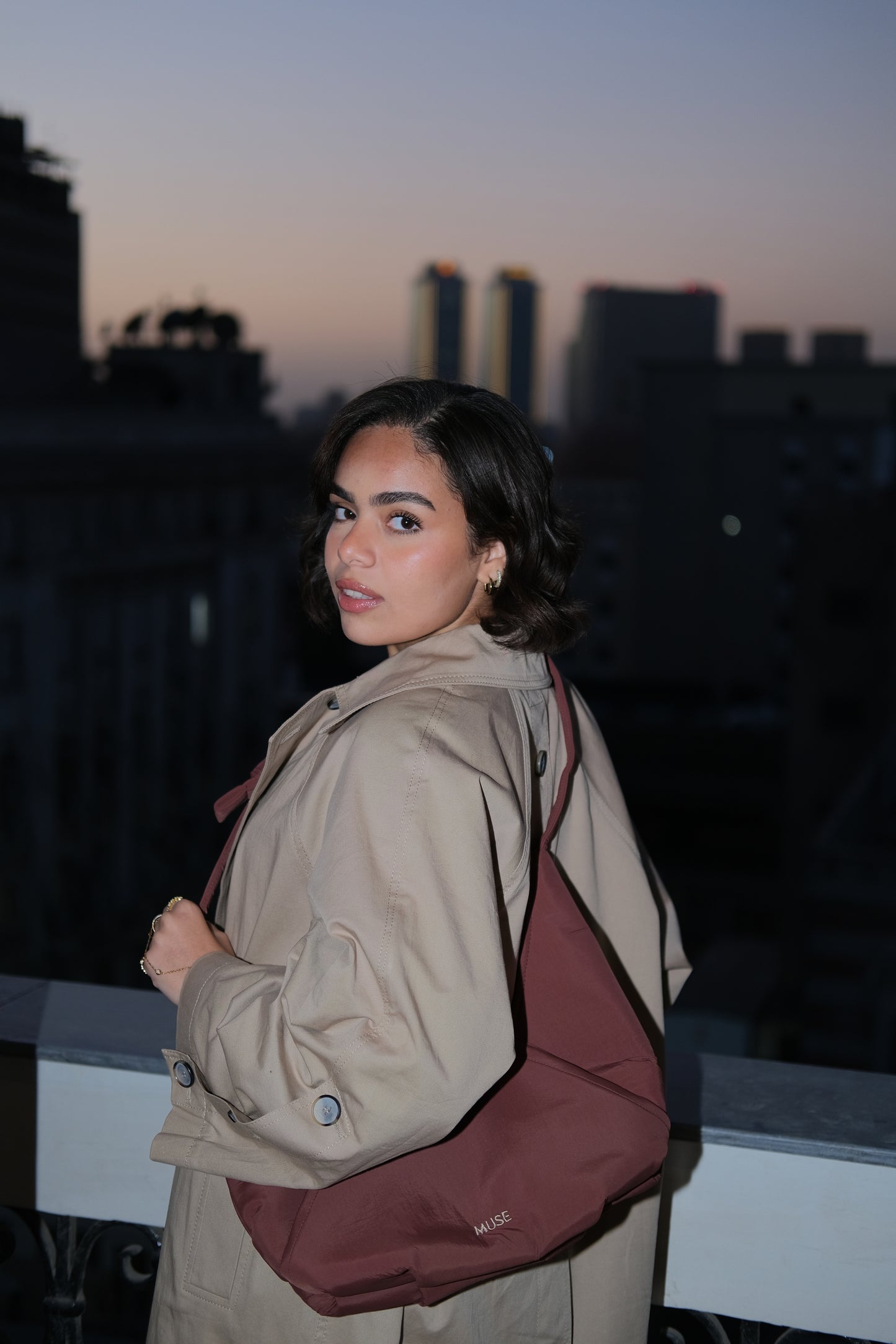 The mini croissant bag in mocha