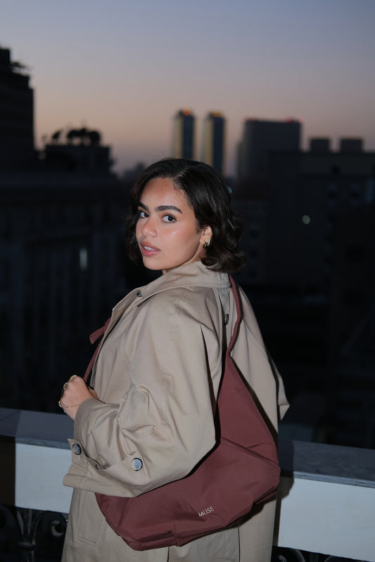 The mini croissant bag in mocha