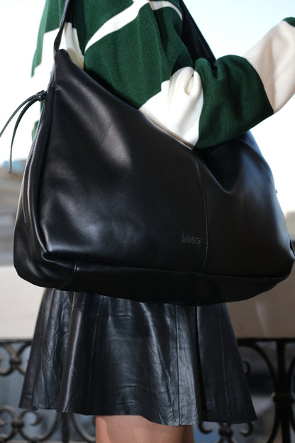 Viona tote bag in black ( Leather )