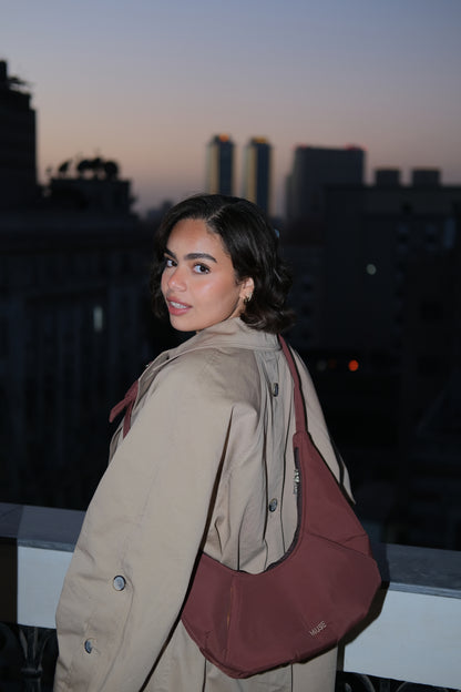 The mini croissant bag in mocha