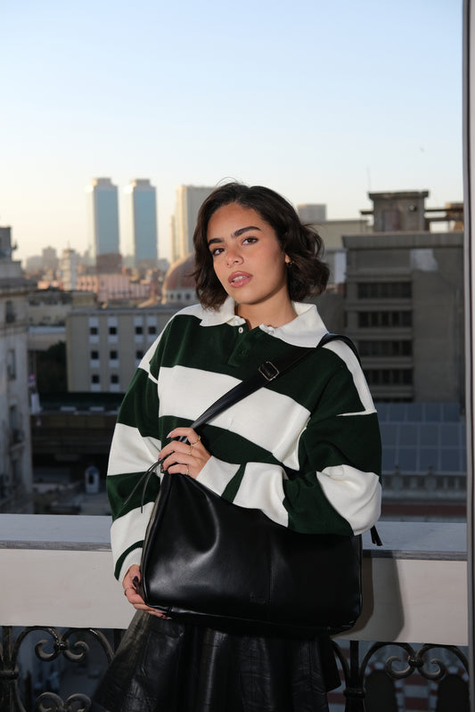 Viona tote bag in black ( Leather )