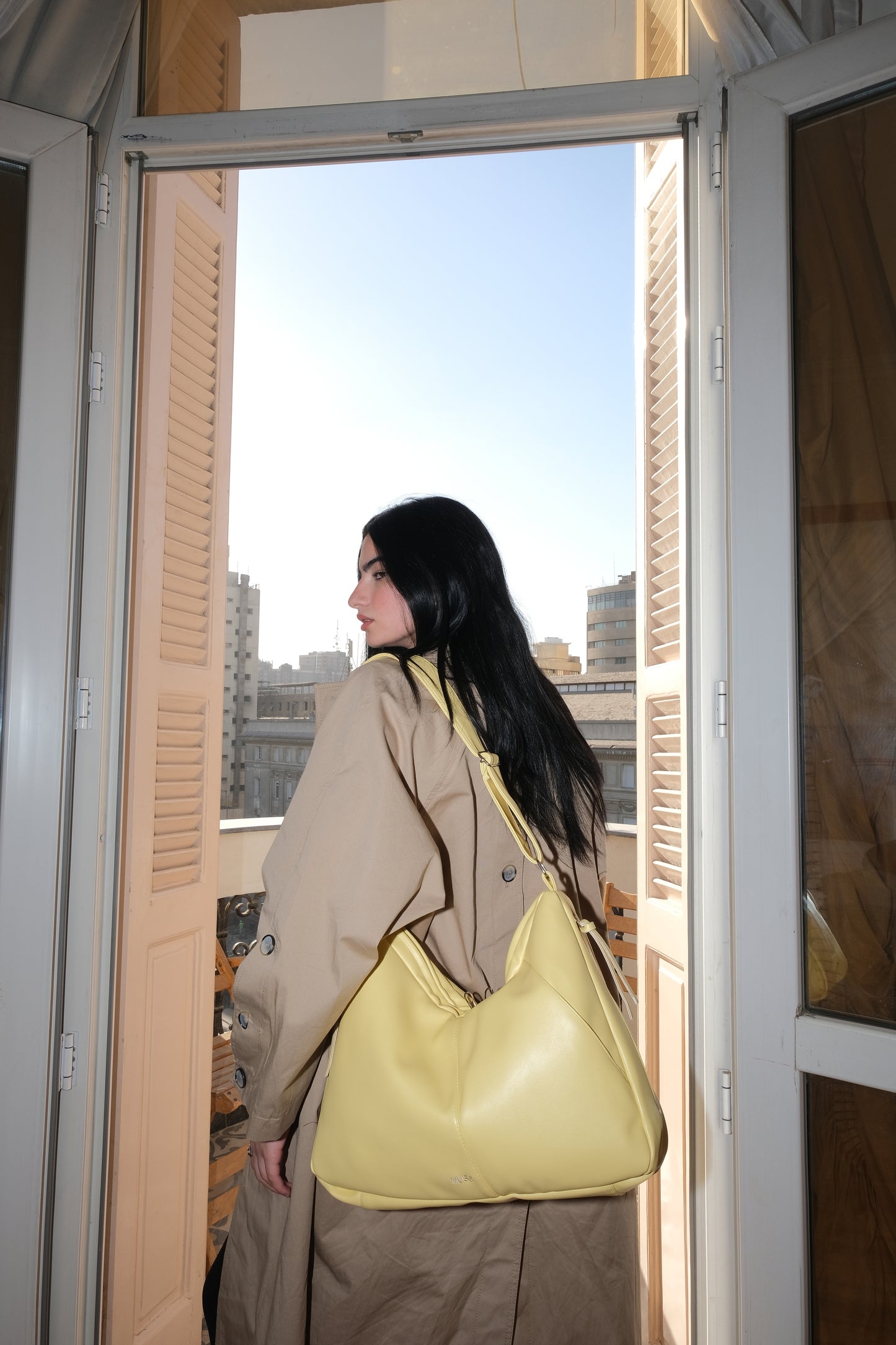 Viona tote bag in butter yellow