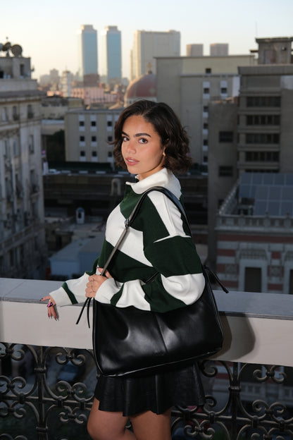 Viona tote bag in black ( Leather )