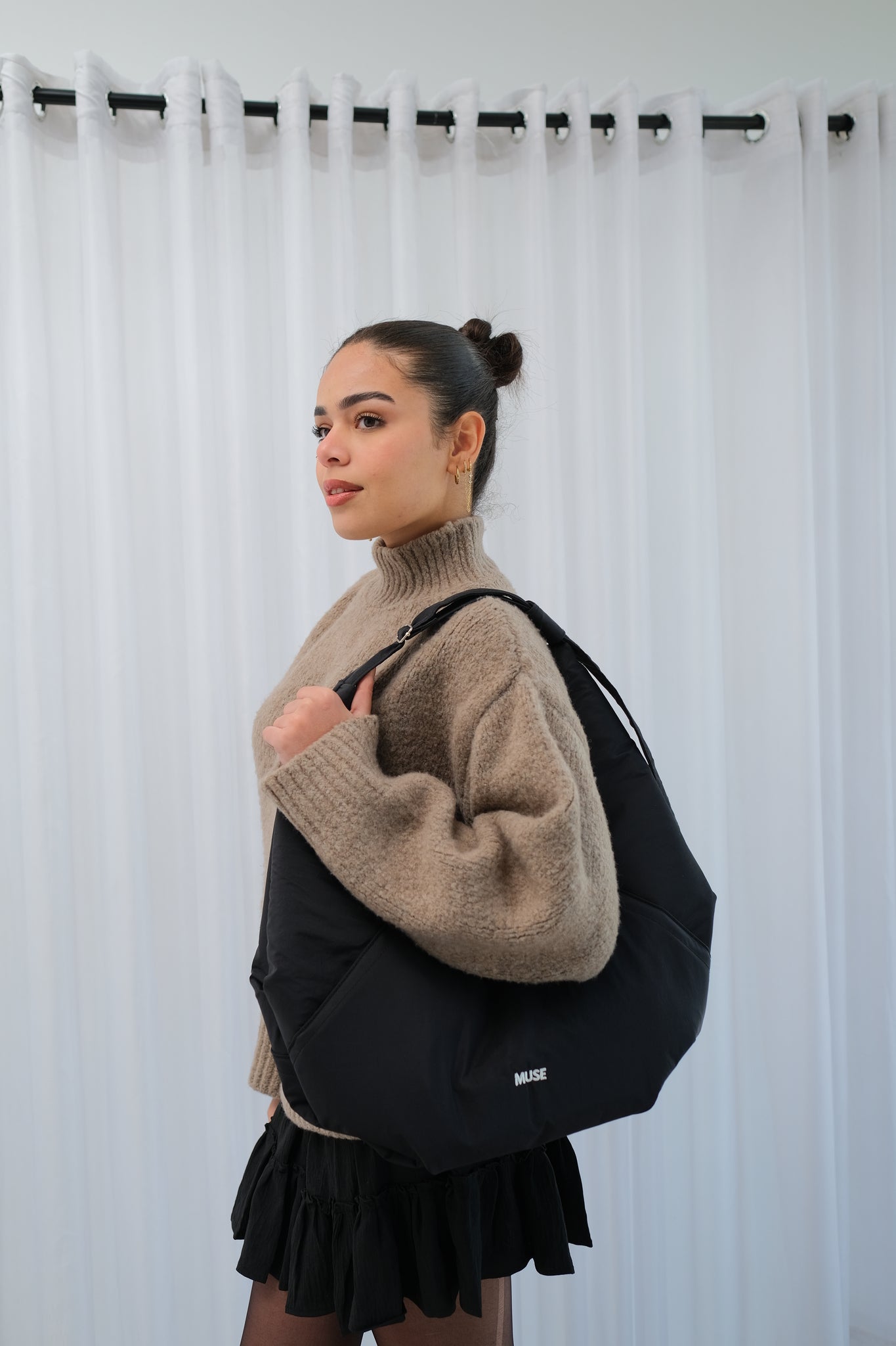 The Croissant Bag In Midnight Black