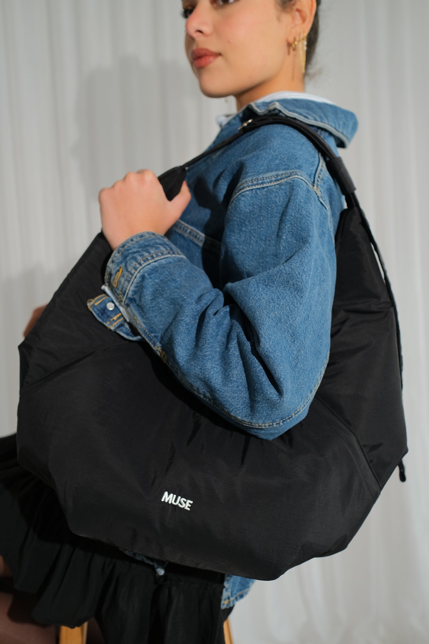 The Croissant Bag In Midnight Black